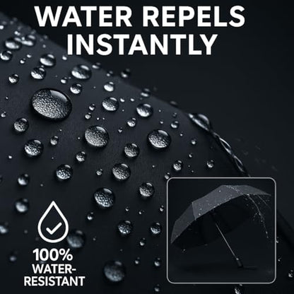Mr. Pen- Windproof Travel Umbrella, Small Water-Resistant Automatic Folding Umbrella for Rain and Sun, Light, Compact and Portable for Women & Men, Fits Car & Backpack - color: Black