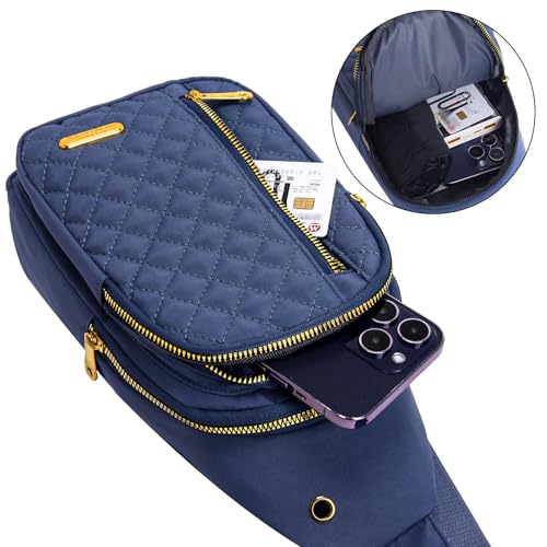 Aisijimo Small Sling Bag For Women Men Casual Crossbody Sling Backpack - color: 801-blue-2