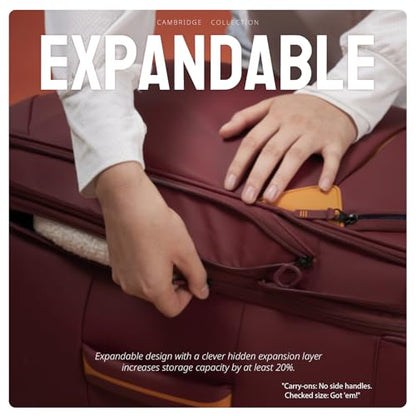 Verage Cambridge Lightweight Luggage Softside Expandable Spinner Wheel Suitcase (Burgundy, Carry-On 20-Inch) - color: Burgundy, size: 20-Inch