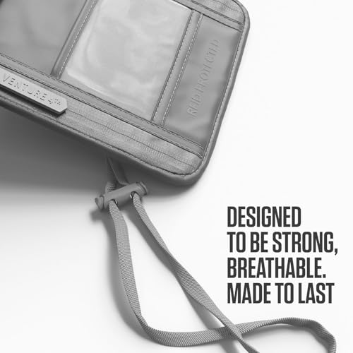 VENTURE 4TH Travel Neck Wallet, RFID Blocking Passport Holder -Sleek Silver - color: Sleek Silver