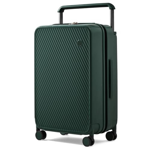 mixi Luggage Suitcases With Spinner Wheels,Upgrade Wide Handle PC Hardshell Rolling Travel Suitcase with TSA Lock, Checked-Medium 24-Inch, Blackish Green - color: Blackish Green, size: 24-inch Standard