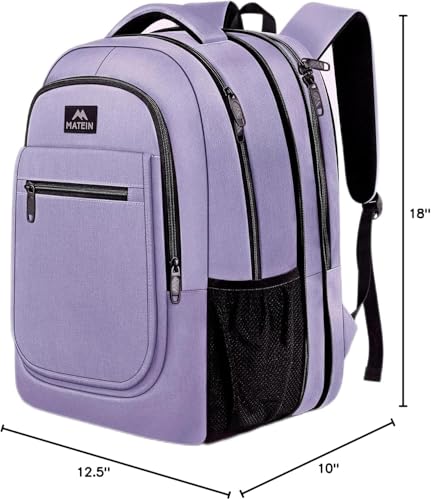 MATEIN Travel Backpack for Women, Expandable 15.6 inch Laptop Backpack - color: Purple, size: 15.6 inch