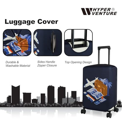 HYPER VENTURE Travel Luggage Cover Suitcase Protector Fits 27-30 Inch, L - color: Journey, size: L