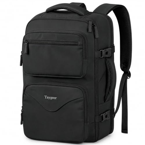 Taygeer Travel Backpack for Men, TSA Travel Laptop Backpack with Shoe Pouch - color: Black