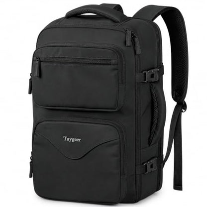 Taygeer Travel Backpack for Men, TSA Travel Laptop Backpack with Shoe Pouch - color: Black