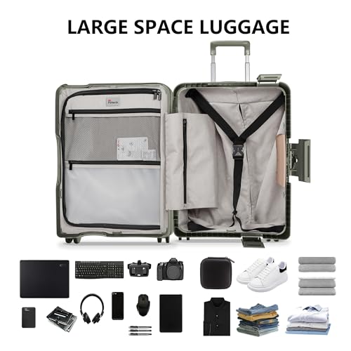 Luggage Sets 2 Piece, 20/28 Inch Hardside Zipperless Durable Suitcases with Spinner Wheels & TSA Lock, Green - color: Green