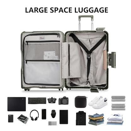 Luggage Sets 2 Piece, 20/28 Inch Hardside Zipperless Durable Suitcases with Spinner Wheels & TSA Lock, Green - color: Green