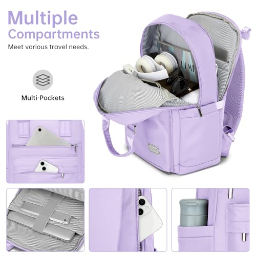 22 Inch Carry On Luggage, 3-piece Luggage Set Carry-on Suitcase - color: Lavender-3pcs, style: 3 Piece Set (Backpack)