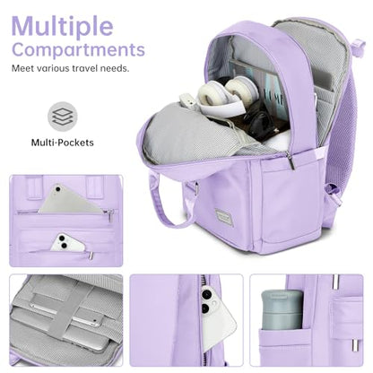 22 Inch Carry On Luggage, 3-piece Luggage Set Carry-on Suitcase - color: Lavender-3pcs, style: 3 Piece Set (Backpack)