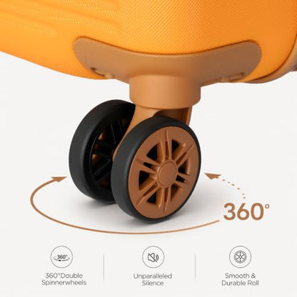 Cosbarn Luggage Sets, Durable 20,24,28 inch Suitcase Sets With Wheels - color: Orange