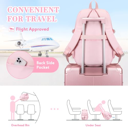 ACESAK 3PCS Embroidered Girls Backpack with Lunch Bag Set,Pink Batterfly - color: Pink Butterfly