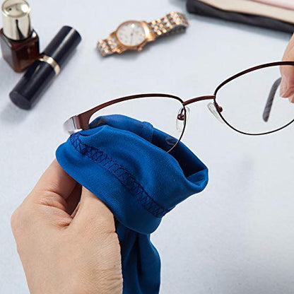 TRIUMPH VISION Glasses Case Soft Eyeglass Case Sunglass Pouch Cloth 3 Pack - color: Black,blue,navy