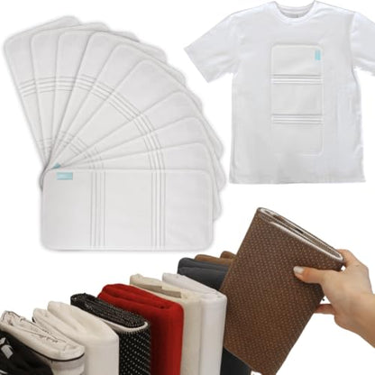 PLIIO 10-Pack Medium Filers, Foldable Clothes Organizer - Durable Tshirt Folder - Shirt Folding Organizer for Wardrobe Drawer - size: Medium