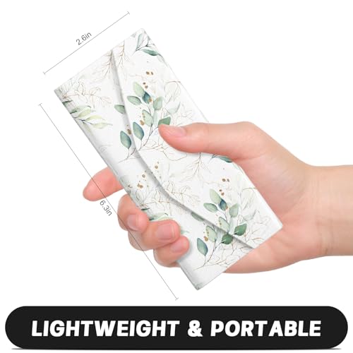 Sunglasses Case, Foldable Glasses Case, Magnetic Hard Shell Folding Holder - color: Eucalyptus Leaves, style: 2 Pcs