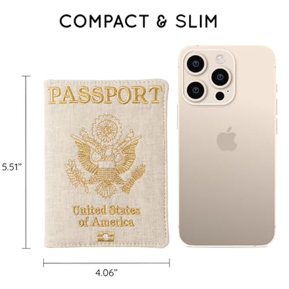 Linen Passport Holders, Set Of 2, Liberty Eagle - color: 1227 - Liberty Eagle