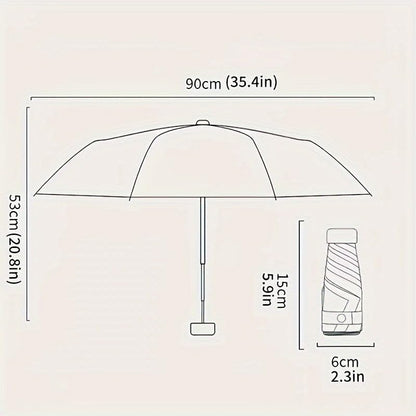Mini Travel Sun Umbrella for Purse, UPF 50+ with Case - color: Sky Blue