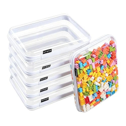 UFORU 6 PCS Clear Hard Shell Zipper Case, Diaper Bag Organizer Pouches | 6L, Large Capacity, Water-Resistant & Dust-Proof Protection, Smooth Dual Zippers, Space-Saving Organization, Clear Visibility - size: 6L