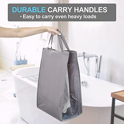 FENTEC Hanging Laundry Hamper，2 Pack Grey Hanging Laundry Basket - color: Grey, size: 2 Pack-one Section