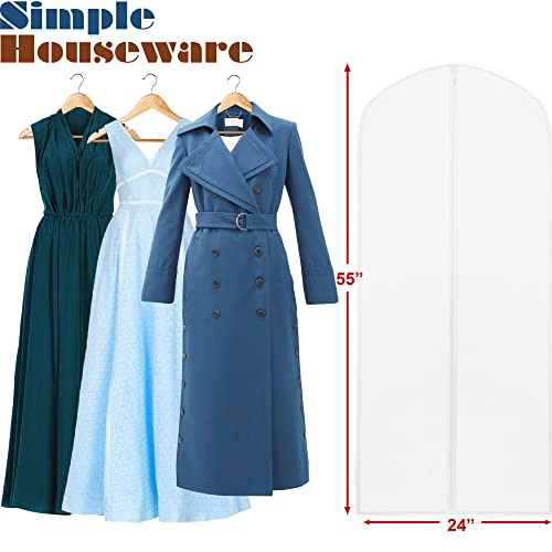 Simple Houseware 55-Inch Translucent Garment Bags with Zipper, 10 Pack - size: 10 Pack - 55"