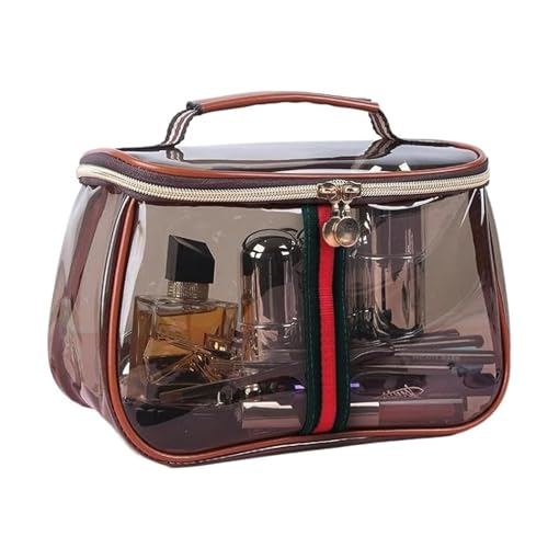 ANIS·KEBBR Large Waterproof Retro Vanity Bag – Transparent Cosmetic Organizer for Women