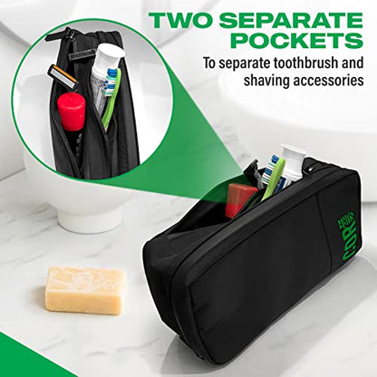 COR Surf Compact Hanging Toiletry Bag, Dopp Kit, 4 Compartments, Dark Green - color: Dark Green
