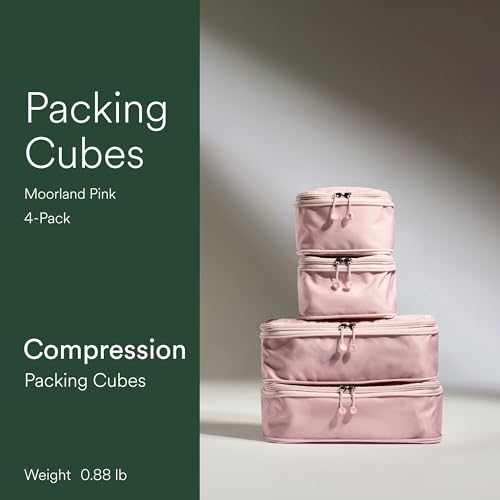 Antler Compression Packing Cubes, Set of 4, Moorland Pink - color: Moorland Pink