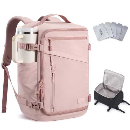 LOVEVOOK Travel Backpack for Women, Airline Approved Carry On Luggage - color: Pink