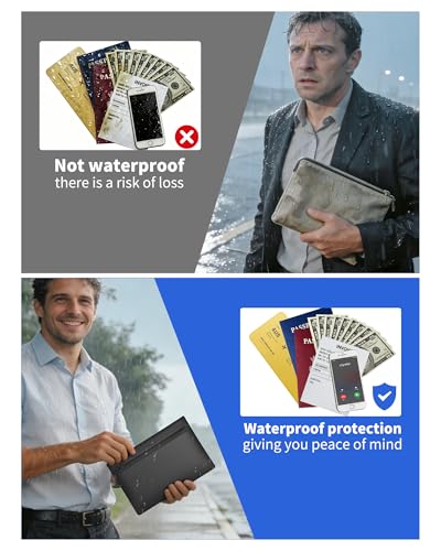 Small Waterproof Document Bag: 11.8x8.2" Document Pouch - size: 11.8x8.2"