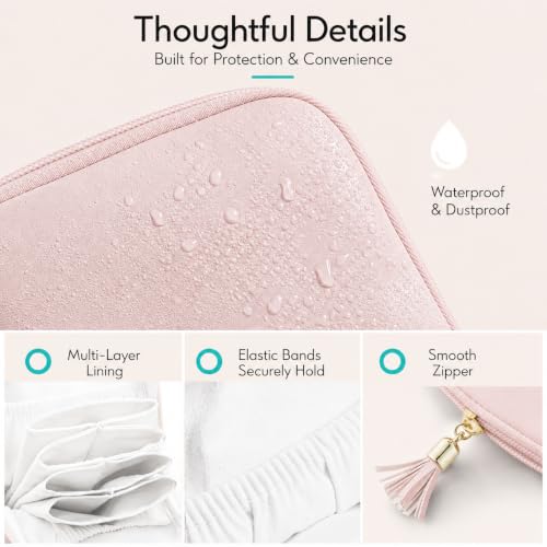Small Travel Jewelry Case Soft Leather Velvet Lined Organizer Pouch (Pink) - color: Pink
