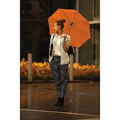 Lewis N. Clark Travel Umbrella: Windproof & Water Repellent Fabric, Automatic Open Close & 1 Year Warranty, Orange - color: Orange