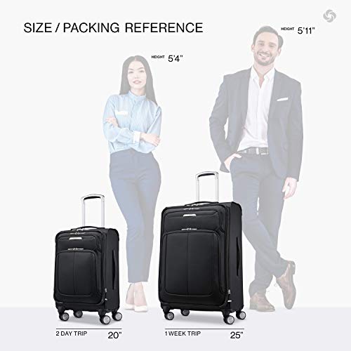 Samsonite Solyte DLX Softside Expandable Luggage with Spinner Wheels, Midnight Black, 2-Piece Set (20/25) - color: Midnight Black, size: 2-Piece Set (20/25)