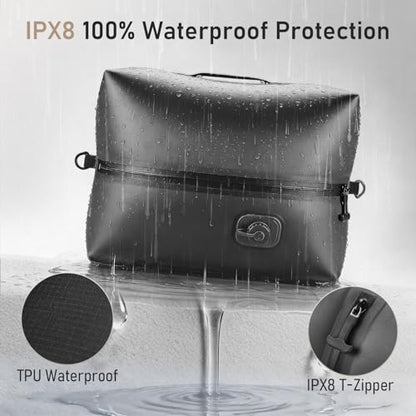 VJI 18L Vacuum Bag for Travel with Built-in Pump, IPX8 Waterproof, Black - color: Black
