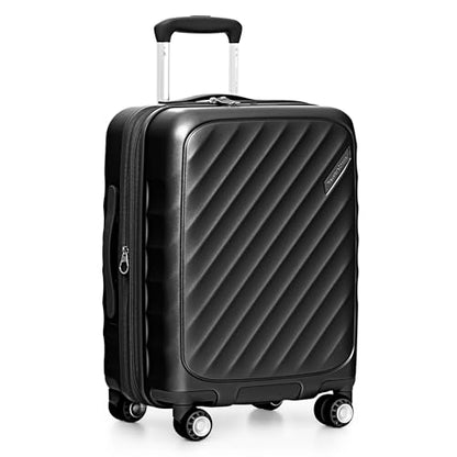Traveler's Choice Elm 21" Carry-on Expandable Spinner Luggage Set - Matte Black - color: Matte Black, size: 21" Carry-On (1-Piece)