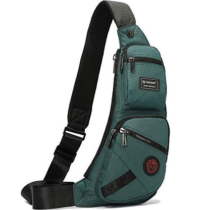 NICGID Sling Bag Chest Shoulder Backpack Crossbody Daypack for Men Women - color: Dark Green-1