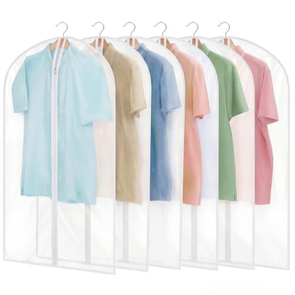 Dntorx 6 Pack Garment Bags, 24 x 40 Inch Peva Covers, White Edge - color: Matte with White Edge, size: 40in *6