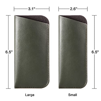 TRIUMPH VISION Reading Glasses Pouch Eyeglass Sleeve Soft Case Slim 3 Pack - color: P(black, Green, Silver), size: Large