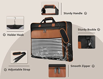 MATEIN Suit Carry On Garment Bag for Travel, Suit Bag with Adjustable Strap - color: Black Stripe