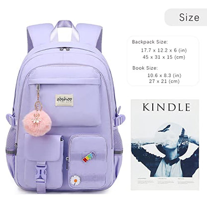 abshoo School Backpack for Girls Teen Elementary Middle High School Bookbag - color: Purple
