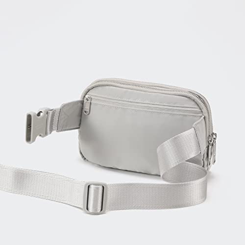 Pander Nylon Fanny Pack Belt Bag for Women with 5 Zipper Pockets - color: Seal Grey