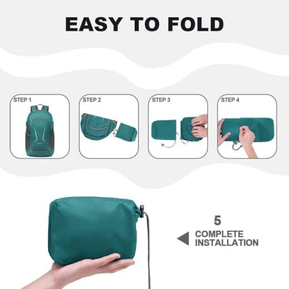 MIYCOO Ultralight Packable Backpack, 35L Waterproof Hiking Daypack | Travel Camping Foldable Daypack, Hiking Back Pack for Men Women, Green - color: Green