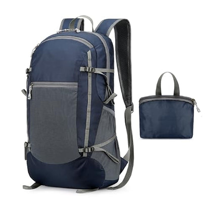 levayhill Hiking Foldable Backpack,Packable Daypack,Dark Blue, 30L - color: Dark Blue
