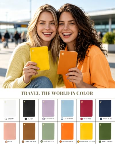 Passport Holder for Travel - RFID Blocking for Women & Men - color: Energetic Yellow