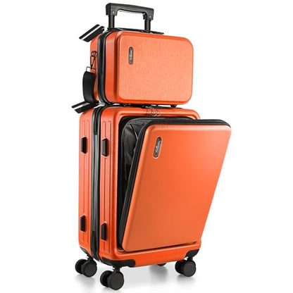 TRAVELARIM 20 Inch Carry On Luggage 22x14x9 Airline Approved Suitcase - color: Orange, size: Carry-on 20 Inch