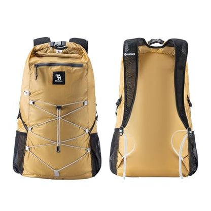 Lightweight Hiking Backpack 20L, Waterproof Foldable Packable Backpack for Travel Camping Daypack for Men Women - color: Khaki