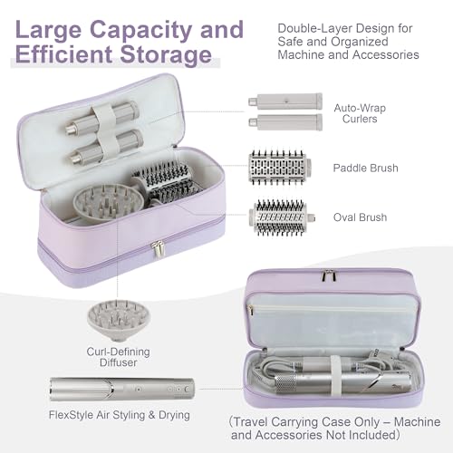 BAGCRAZY Travel Case for Shark FlexStyle & Dyson Airwrap, Purple - color: Purple