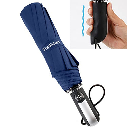 TradMall Travel Umbrella Windproof 56 Inches Canopy, Navy Blue - color: Navy Blue, size: 56 Inches