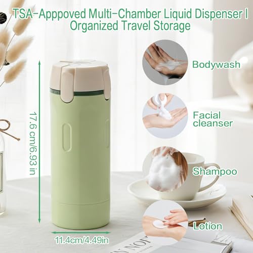4-in-1 Travel Dispenser Bottle, TSA Approved Leakproof Set | 4-in-1 rotatable Design, Leakproof Hard Shell, 4x30ml/1oz Liquid containers, Portable Organizer Conditioner Lotion Cream Vacation - color: White