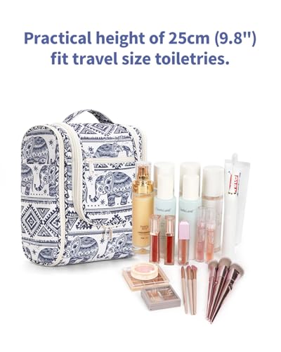 Narwey Hanging Travel Toiletry Bag for Women, Cosmetic Makeup Bag - color: B-Elephant, size: Medium