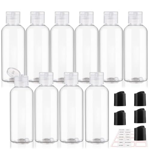 10 Pack 3.4 oz Clear Travel Bottles for Toiletries - color: B-10Clear