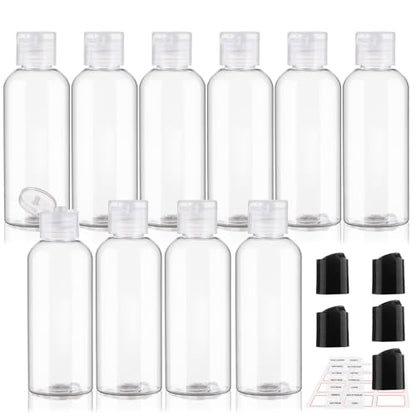 10 Pack 3.4 oz Clear Travel Bottles for Toiletries - color: B-10Clear